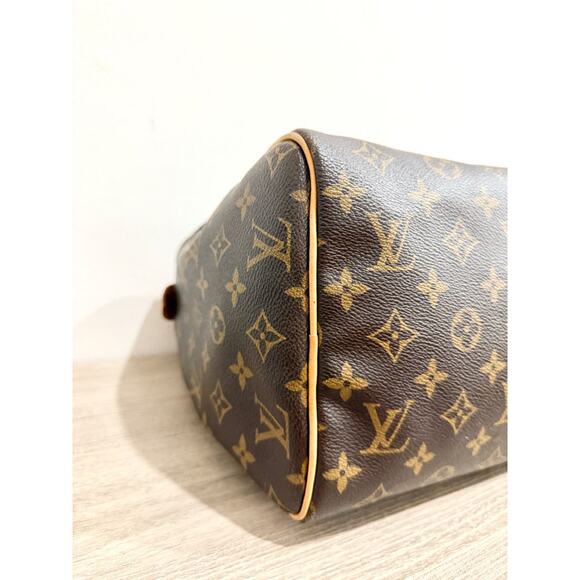 Louis Vuitton 1990 Speedy 30 Monogram Canvas Boston Handbag Brown - Picture 11 of 14